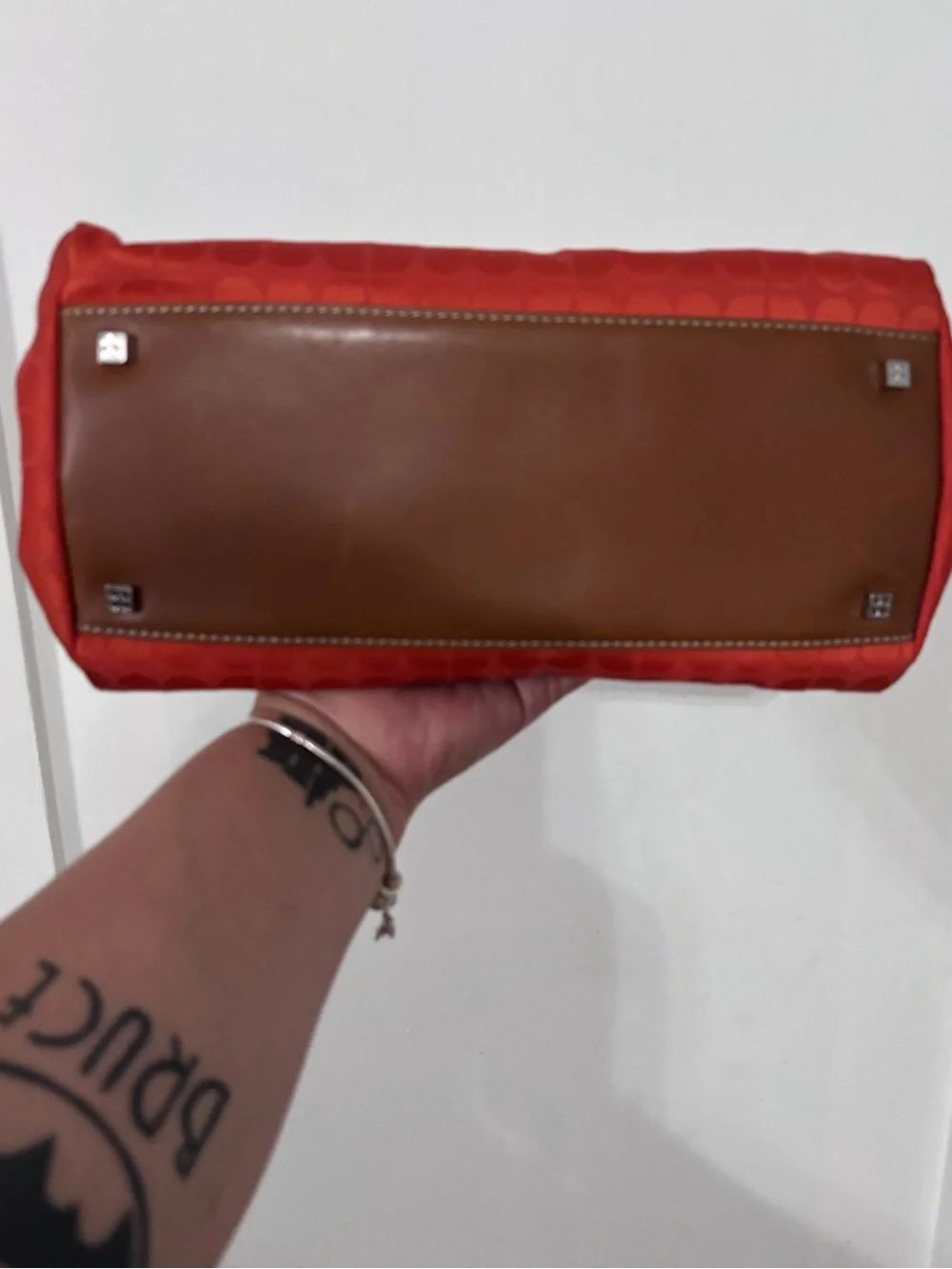 kate spade Orange Tote with Brown Leather Handles